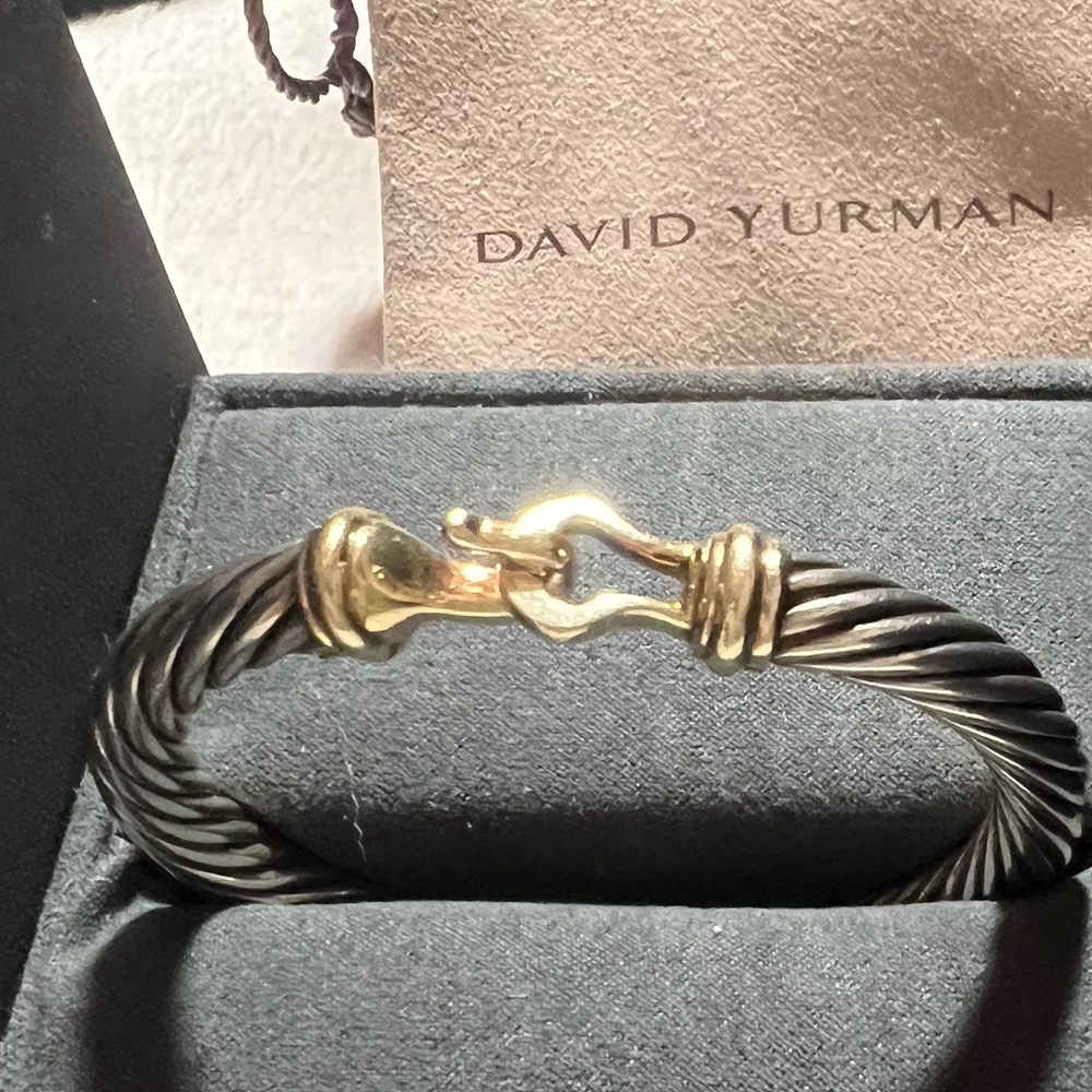 David Yurman 7mm Silver & Gold Bucckle bracket. Size o-s